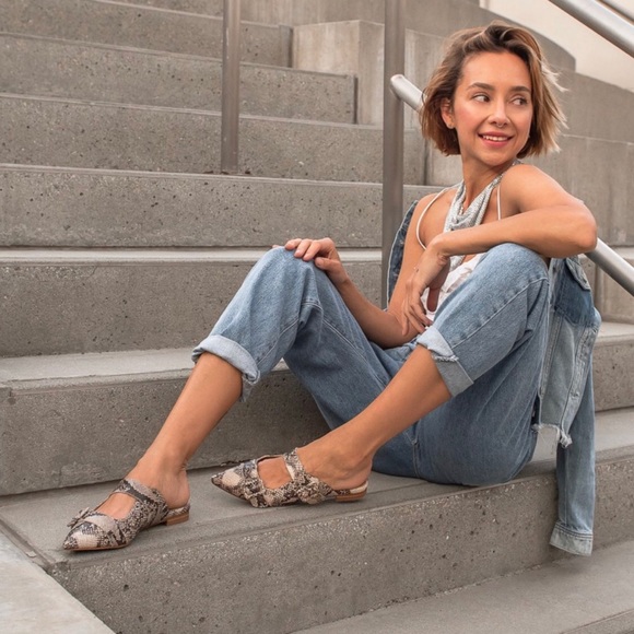 Snake Print Flats - Mi.iM “Hannah” Mules - Picture 3 of 4